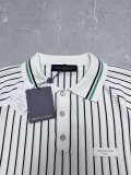 Louis Vuitton 26SS Unisex Fashion Leather Logo Striped Knitted Short Sleeve Polo Shirt