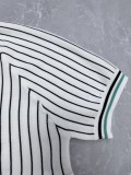 Louis Vuitton 26SS Unisex Fashion Leather Logo Striped Knitted Short Sleeve Polo Shirt