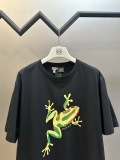 Loewe Fashion Frog Printed Words Embroidered T-shirt Couple Casual Round Neck Short Sleeve