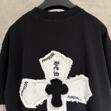 Chrome Hearts New Fashion Patchwork Embroidered T-shirt Couple Casual Loose Short Sleeve