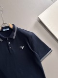 Prada 26SS Unisex Classic Embroidered Logo Short Sleeve Polo Shirt
