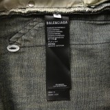 Balenciaga High Street Fashion Patch Embroidered Logo Washed Casual Jeans