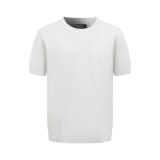 Fendi Fashion Embroidered FF Round Neck Short Sleeve Knitted Shirt