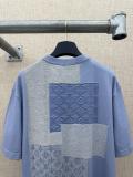 Louis Vuitton Fashion Splicing Short Sleeve Round Neck Knitted Shirt Set