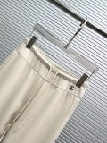 Chanel Women's Fashion Embroidered Logo Drawstring Micro Pull Casual Pants