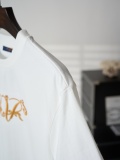Louis Vuitton Fashion Gold Flower Embroidered T-shirt Couple Casual Versatile Short Sleeve
