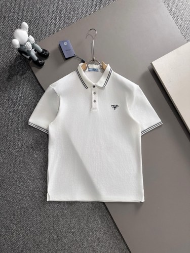 Prada 26SS Unisex Classic Embroidered Logo Short Sleeve Polo Shirt