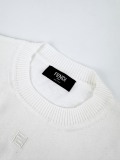 Fendi Fashion Embroidered FF Round Neck Short Sleeve Knitted Shirt