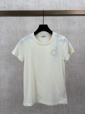 Moncler Fashion Embroidered Logo Round Neck Short Sleeve Women's Casual Versatile T-shirt