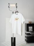 Louis Vuitton Fashion Gold Flower Embroidered T-shirt Couple Casual Versatile Short Sleeve