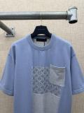 Louis Vuitton Fashion Splicing Short Sleeve Round Neck Knitted Shirt Set