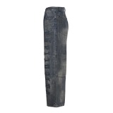 Balenciaga High Street Fashion Patch Embroidered Logo Washed Casual Jeans