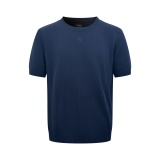 Fendi Fashion Embroidered FF Round Neck Short Sleeve Knitted Shirt