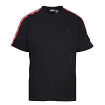 Burberry Fashion Red Ribbon Grid Embroidered War Horse T-shirt Couple Casual Versatile Short Sleeve Burberry Fashion Red Ribbon Grid Embroidered War Horse T-shirt Couple Casual Versatile Short Sleeve