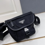 Prada Classic Triangle Logo Mini Shoulder Bag Mailman Bag Size: 16 x 16 x 8 CM