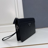Prada Men's Classic Triangle Logo Handbag Size: 25 x 17 x 4 CM