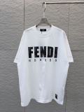 Fendi 26SS Classic 3D Logo Printed T-shirt Couple Casual Round Neck Short Sleeve