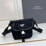 Prada Classic Triangle Logo Mini Shoulder Bag Mailman Bag Size: 16 x 16 x 8 CM