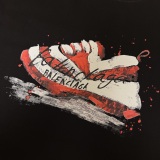 Balenciaga 26SS Fashion Sneaker Logo Printed T-shirt Unisex Casual Round Neck Short Sleeve