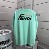 Fendi 26SS Personalized Logo Printed T-shirt Unisex Casual Round Neck Short Sleeve