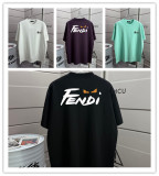 Fendi 26SS Personalized Logo Printed T-shirt Unisex Casual Round Neck Short Sleeve