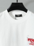 Fendi 26SS Fashion 3D Embroidered Logo T-shirt Unisex Casual Round Neck Short Sleeve