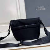Prada Classic Triangle Logo Mini Shoulder Bag Mailman Bag Size: 16 x 16 x 8 CM