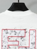 Fendi 26SS Fashion 3D Embroidered Logo T-shirt Unisex Casual Round Neck Short Sleeve