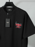 Fendi 26SS Fashion 3D Embroidered Logo T-shirt Unisex Casual Round Neck Short Sleeve