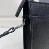 Prada Men's Classic Triangle Logo Handbag Size: 25 x 17 x 4 CM