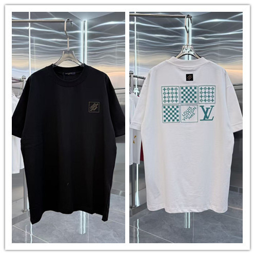 Louis Vuitton 26SS Classic Embroidered Logo T-shirt Unisex Casual Round Neck Short Sleeve