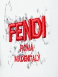Fendi 26SS Fashion 3D Embroidered Logo T-shirt Unisex Casual Round Neck Short Sleeve