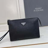 Prada Men's Classic Triangle Logo Handbag Size: 24 x 18 x 6.5 CM