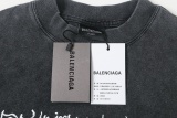 BalenCiaga 𝘽𝘼𝙇𝙀𝙉𝘾𝙄𝘼𝙂𝘼 BLCG 26SS Hollowed Out Flame Totem Stir Fried SnowFlakes Made Old Short Sleeved T-Shirt