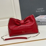 Dior New Fashion Bow Leather Chain Cross Shoulder Bag Size: 26 x 8 x 18 CM
