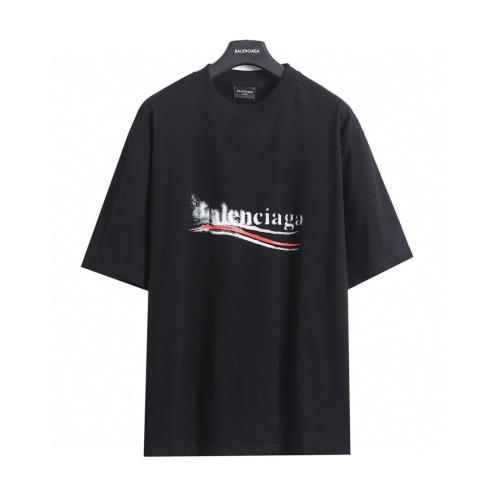 BalenCiaga 𝘽𝘼𝙇𝙀𝙉𝘾𝙄𝘼𝙂𝘼 BLCG 26SS Fuzzy Coke Printed Short Sleeved T-Shirt