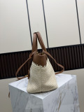 Prada Fashion Embroidery Logo Straw Woven Bag Handbag Shoulder Bag Size: 41 × 20 × 15 CM