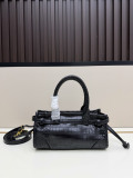 Prada Fashion Crocodile Pattern Handbag Crossbody Bag Size: 24 x 12 x 9 CM