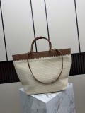 Prada Fashion Embroidery Logo Straw Woven Bag Handbag Shoulder Bag Size: 50 × 32 × 15 CM