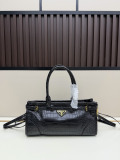 Prada Fashion Crocodile Pattern Handbag Crossbody Bag Size: 32 x 17 x 10 CM