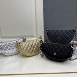 Chanel 26 Classic Double C Logo Chain Bag Moon Tooth Bag Crossbody Bag Size: 15 x 22 x 6 CM