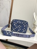 Louis Vuitton Fashion Trio Postman Bag Crossbody Bag Size: 25 x18.5 x7CM