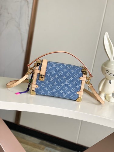 Louis Vuitton Fashion Side Trunk Denim Denim Handbag Crossbody Bag Size: 23.5 x 16 x 8.5 CM