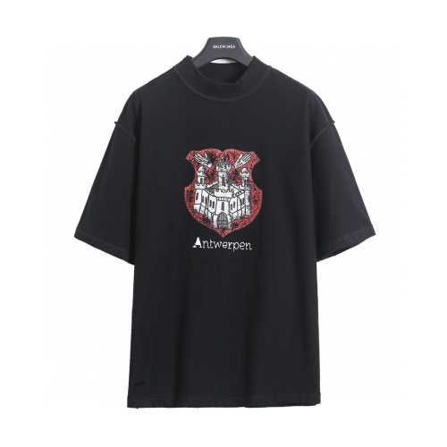 𝘽𝘼𝙇𝙀𝙉𝘾𝙄𝘼𝙂𝘼 BLCG 26SS Castle Washed Hole Make Old Short Sleeved T-Shirt