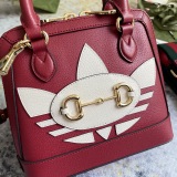 Gucci x Adidas Horsebit 1955 Mini Shell Bag Crossbody Bag Size: 20 x 19.5 x 7.5 CM