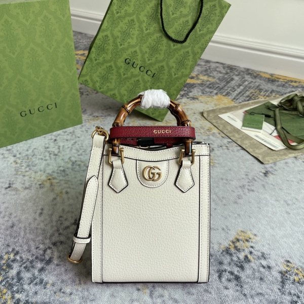 Gucci Fashion GG Bamboo Mini Tote Bag Crossbody Bag Size: 15.5 x 19.5 x 6 CM
