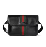 Gucci Classic Web Trademark Waist Bag Crossbody Bag Size: 24 x 17 x 3.5 CM