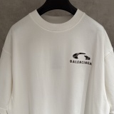 Balenciaga 26SS Fashion Bead Embroidered Logo Round Neck T-shirt Couple Casual Loose Short Sleeve