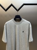 Ami Paris Classic Embroidered Love Round Neck Short Sleeve Unisex Versatile Loose T-shirt