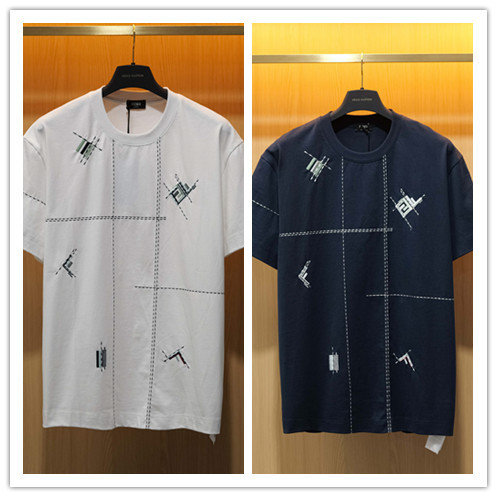 Fendi Fashion Embroidery FF T-shirt Couple Loose Casual Short Sleeves